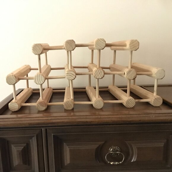 Hardwood Wine Rack Natural - Picture 1 of 7